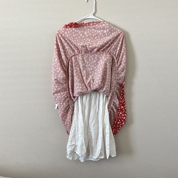 Women's Mini Dress Strappy Backless Pleated Flare Ruffle Polka Dot Dress… - Picture 9 of 9